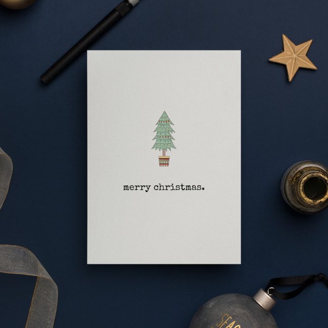 Simple Christmas tree typewriter Holiday Card (Creator Uploaded)