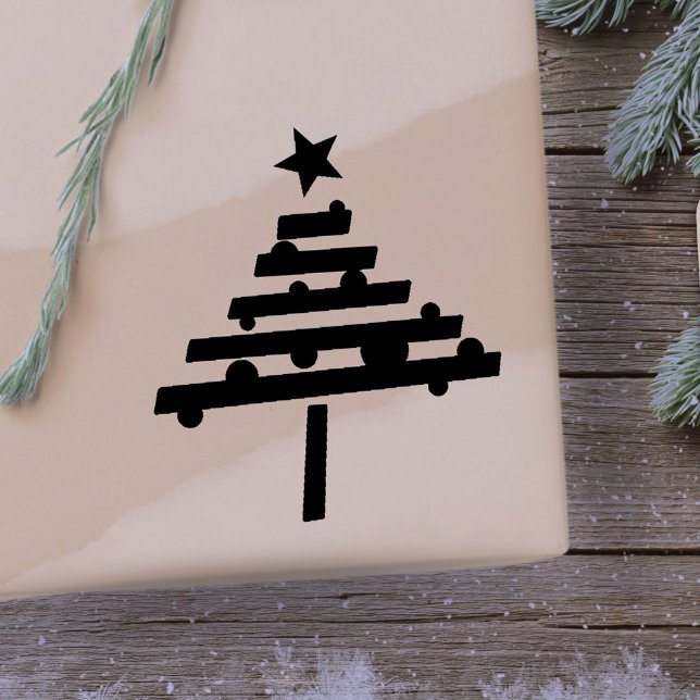 Simple Christmas Tree with Star Holiday Rubber Stamp (Creator Uploaded)