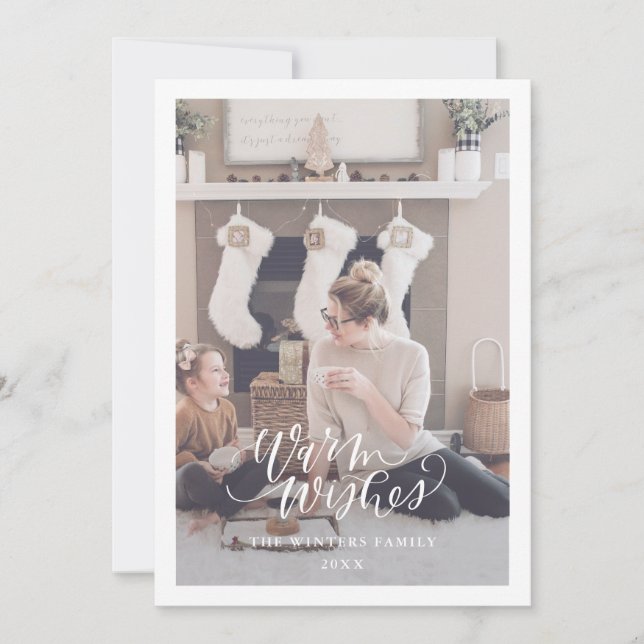 Simple Christmas Warm Wishes Greeting Card (Front)