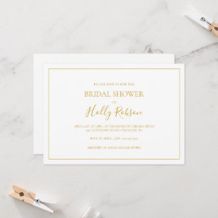 Simple Christmas   White Horizontal Bridal Shower Invitation