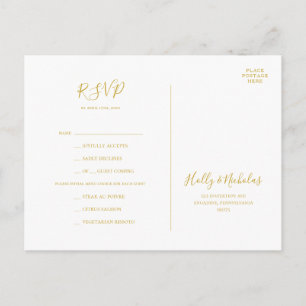 Simple Christmas   White Menu Choice RSVP Postcard