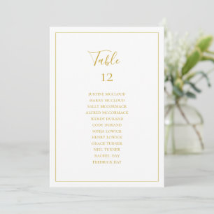 Simple Christmas White Table Number Seating Chart