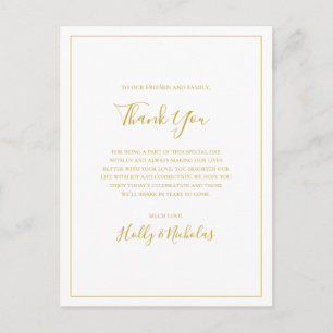 Simple Christmas White Thank You Reception Card