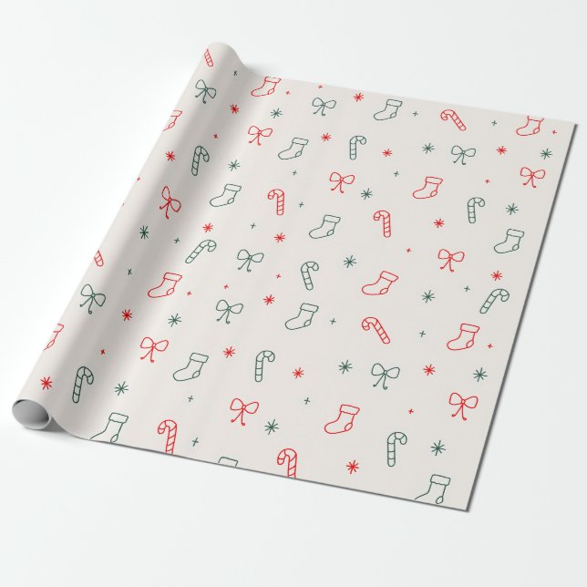 Simple Christmas Wrapping Paper (Unrolled)