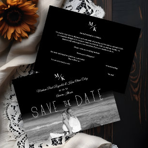 Simple Chrome Minimalist Classic Photo Engagement Save The Date