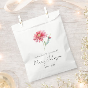 Simple Chrysanthemum Seed packet Funeral Favour Bag