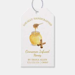 Simple Cinnamon Infused Honey Hang Tag l White