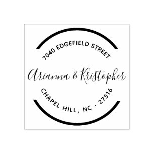 Simple Circle Clean and Clear Mr & Mrs Rubber Stamp