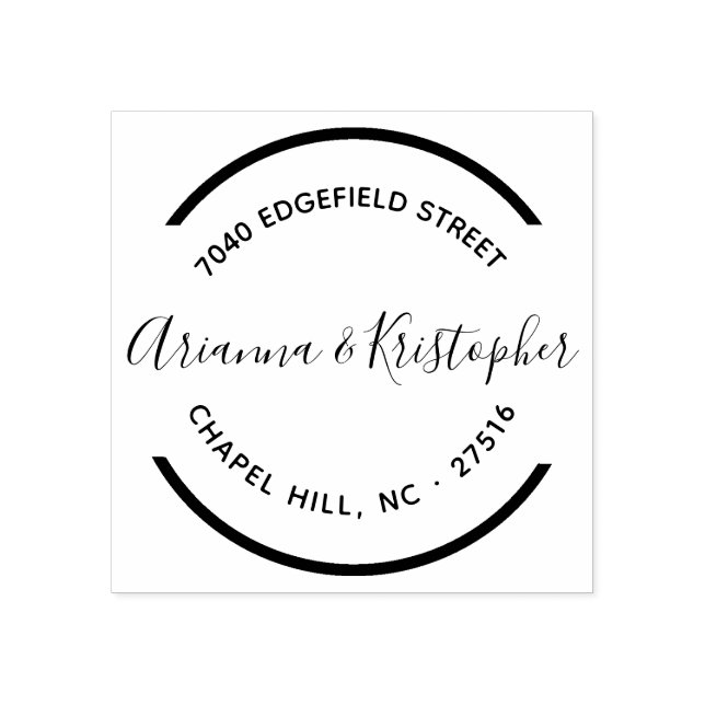 Simple Circle Clean and Clear Mr & Mrs Rubber Stamp (Imprint)