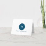 Simple Circle Monogram Dark Navy Blue Note Cards<br><div class="desc">This note card design features a simple circle with a monogram in dark navy blue Click the customize button if you would like to move/scale the images and further modify the text! Variations of this design, additional colours, as well as coordinating products are available in our shop, zazzle.com/store/doodlelulu. Contact us...</div>