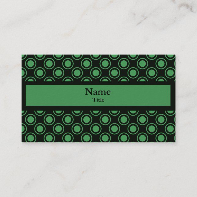 Simple Circles Business Card, Green Card (Front)