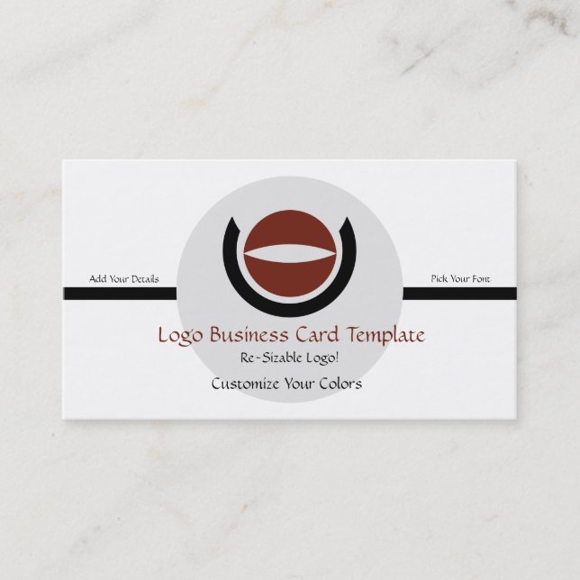 Simple Circles & Crescent - Circle Logo Business Card (Front)