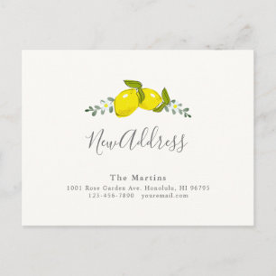Simple Citrus citron Floral Moving Faire-part