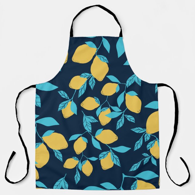 Simple citrus: lemons on blue. apron (Front)