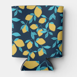 Simple citrus: lemons on blue. can cooler