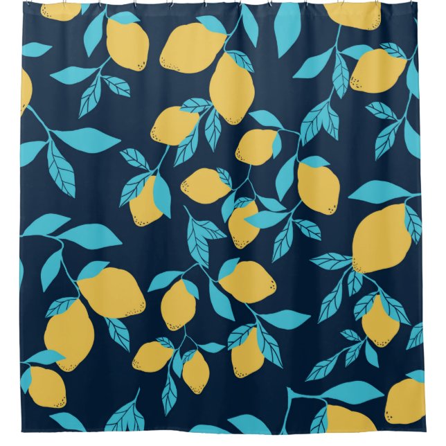Simple citrus pattern. ripe lemons and bright leav (Front)