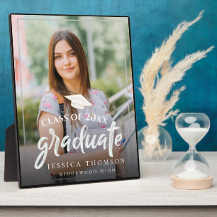 Simple Class Of 2022 Photo Graduation Announcement Plaque