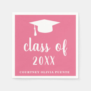 Simple Class Of Mortar Board Modern Graduation Napkin
