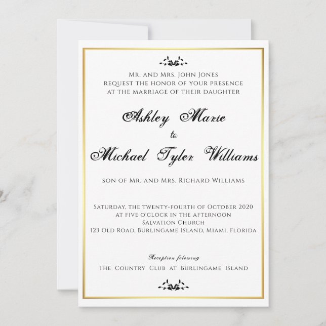 Simple Classic and Elegant Formal Invitation (Front)