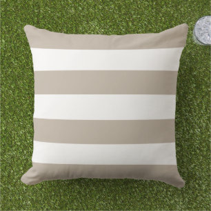 Simple Classic Beige Horizontal Stripes Outdoor Pillow