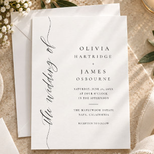 Simple Classic Black and White Minimalist Elegant Invitation