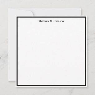 Simple Classic Black Border Custom Square Flat Card