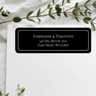 Simple Classic Black Wedding Return Address