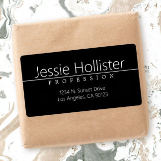 Simple Classic Black White Business Adresse de ret