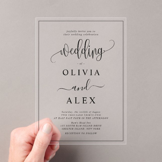  Simple Classic Black & White Wedding Invitation (Insitu (Handheld))