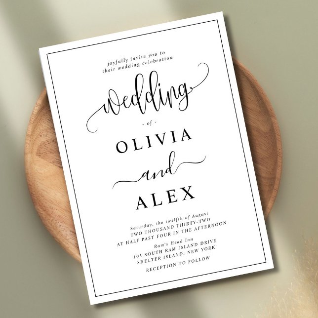  Simple Classic Black & White Wedding Invitation (Creator Uploaded)