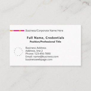 Simple Classic Business Corporate Logo Pink Orange Business Card