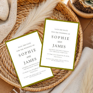 Simple classic chic colour save the date Wedding Invitation
