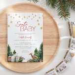 Simple Classic Christmas Santa Baby Shower Invitation<br><div class="desc">This Simple Classic Christmas Santa baby shower invitation is perfect for a sweet festive holiday baby shower! Dive into the magic of the season with our cheerful and simple designs, blending classic charm with a whimsical fairytale. Adorned with adorable woodland animals and merry and bright watercolor accents, this collection radiates...</div>