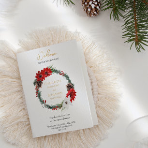 Simple Classic Christmas Wedding Folded Program