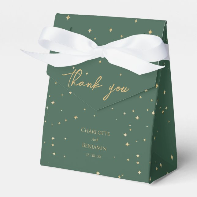 Simple Classic Christmas Wedding Thank You Favor Box (Front Side)