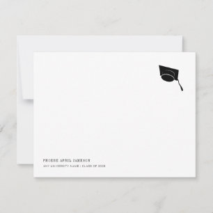 Simple Classic Class of Grad Mortar Cap Graduation Card