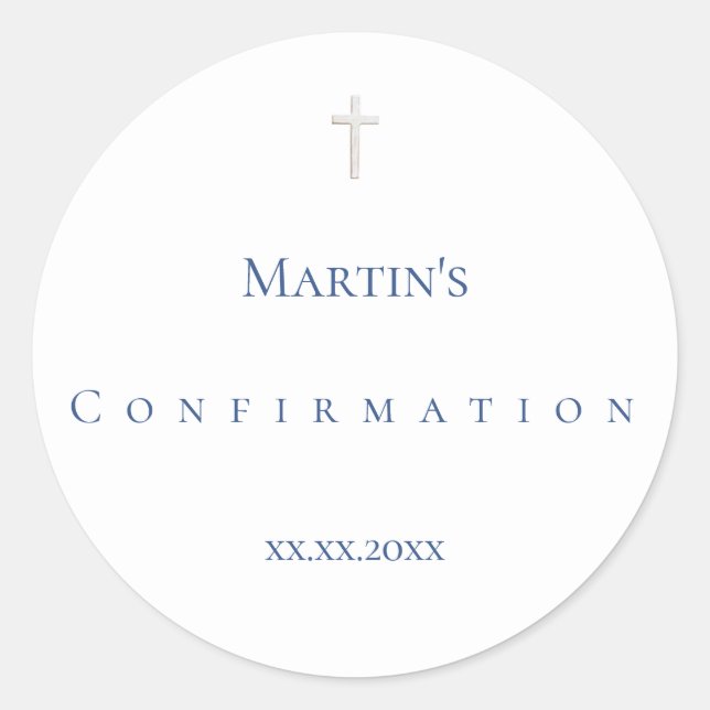 simple classic Confirmation Classic Round Sticker (Front)