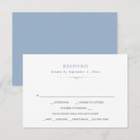 Simple Classic Dusty Blue Meal Choice RSVP