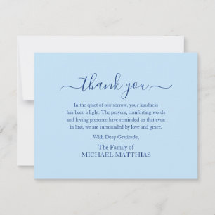Simple Classic Elegant Blue Funeral Grief Memorial Card