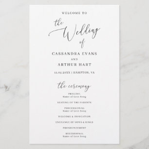 Simple Classic Elegant Budget Wedding Program