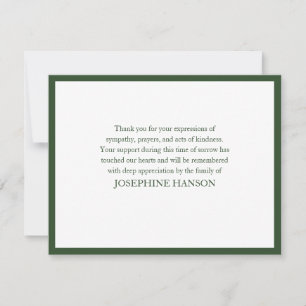 Simple Classic Elegant Floral Grief Memorial Card