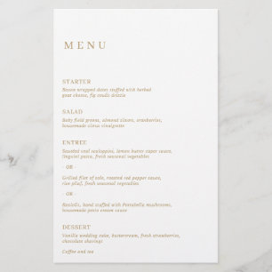 Simple Classic Elegant Gold Modern Wedding Menu