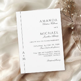 Simple Classic Elegant Minimal Wedding Invitation