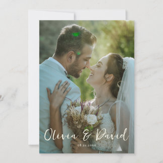 Simple Classic Elegant Romantic Wedding Photo Invitation