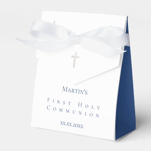 simple classic First Holy Communion Favor Box (Front Side)