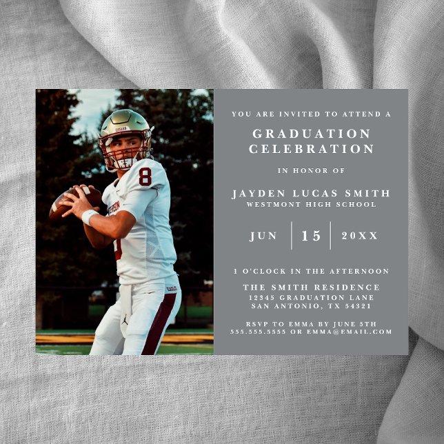 SIMPLE CLASSIC FORMAL PHOTO GRADUATION INVITATION (Creator Uploaded)