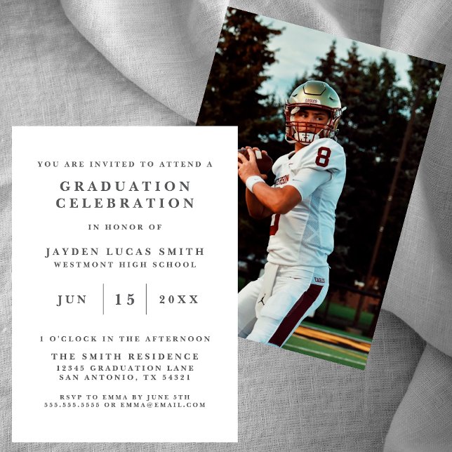 SIMPLE CLASSIC FORMAL PHOTO GRADUATION INVITATION (Creator Uploaded)