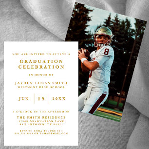 SIMPLE CLASSIC FORMAL PHOTO GRADUATION INVITATION