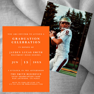 SIMPLE CLASSIC FORMAL PHOTO GRADUATION INVITATION