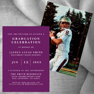 SIMPLE CLASSIC FORMAL PHOTO GRADUATION INVITATION